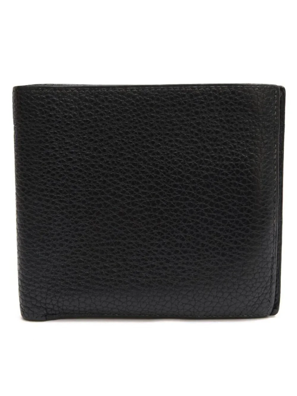 Hermes Wallet Leather Black Copernicus No Coin Purse Billfold Bifold Shrink